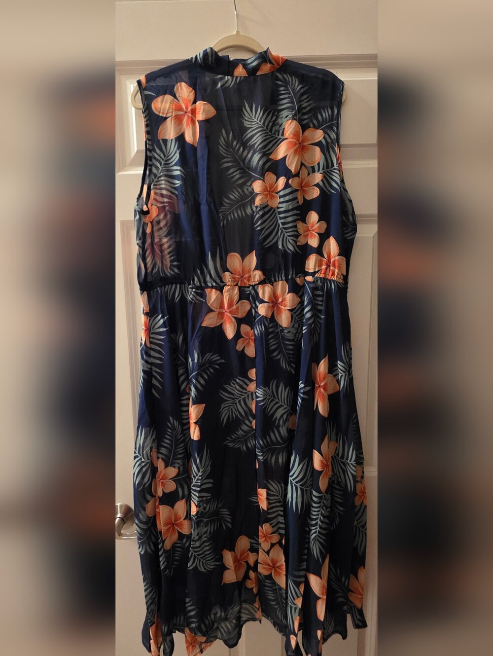 LuLaRoe NWT Blue Floral Sheer Swim Coverup Size Large Retail$50 - Picture 5 of 5
